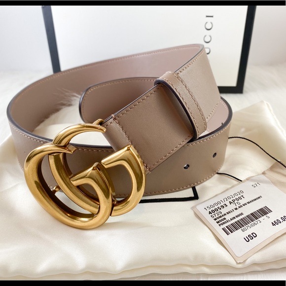 SOLD Gucci Double G Buckle Leather Belt 1.5” sz 75 - Picture 4 of 6